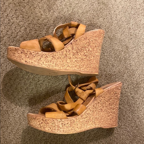 Brown Wedge Sandals - Picture 2 of 4
